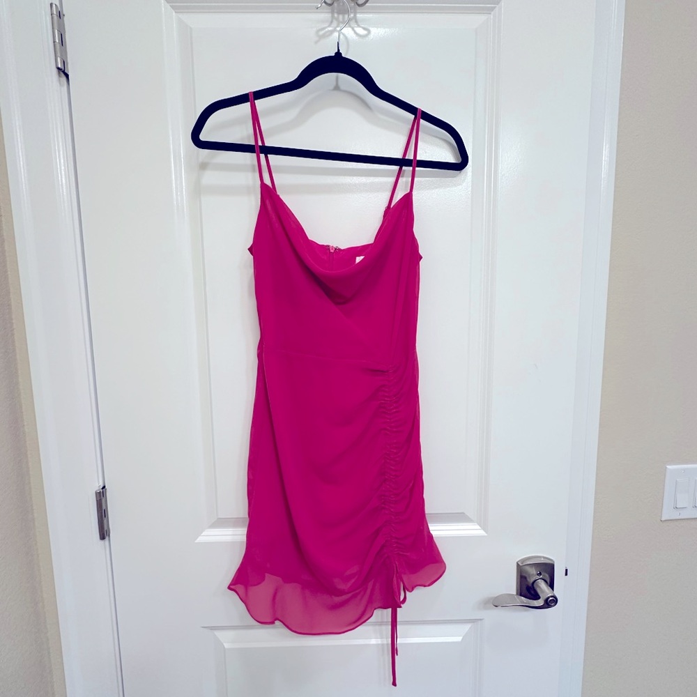 Pink Ruched Mini Dress - Picture 4 of 4